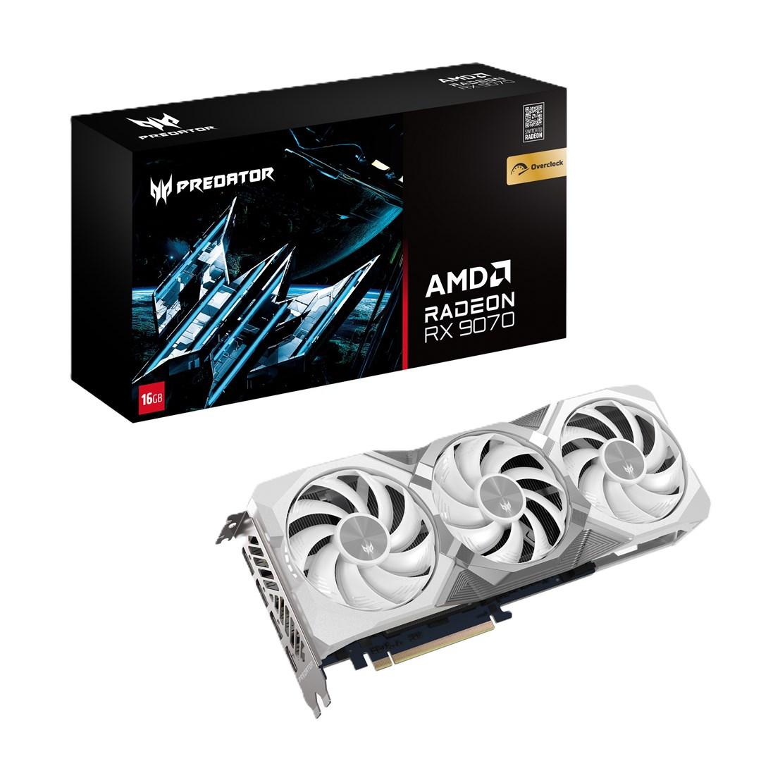 Grafikkort Acer Predator BiFrost Radeon RX 9070 OC 16GB (hvid) GDDR6 billede