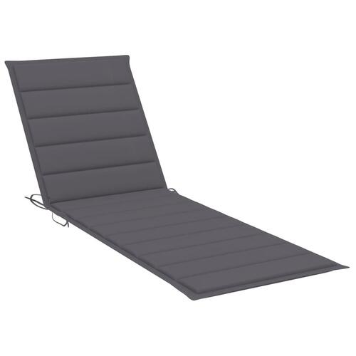 Liggestol med hynde foldbar massivt akacietræ