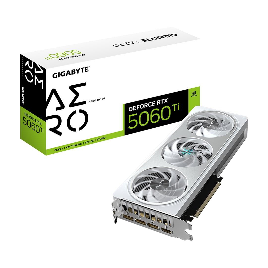 Grafikkort NVIDIA GeForce RTX 5060 Ti - Gigabyte AERO OC 8G, 8 GB GDDR7, PCIe 5.0