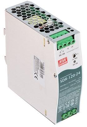 Strømforsyning til DIN-skinne MEAN WELL SDR-120-24 billede