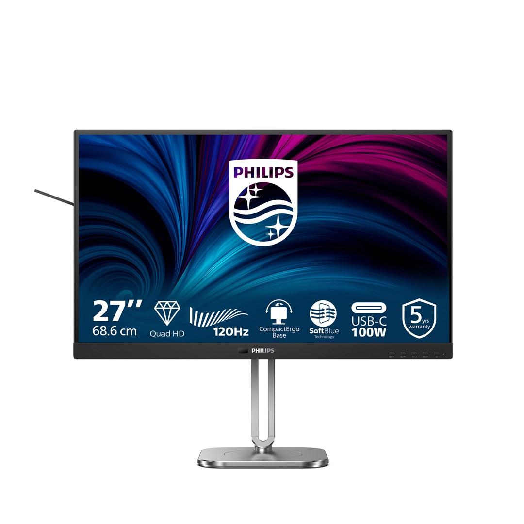 Philips 27B2U4601 - 4000 Series - LED-skærm - 27 - 2560 x 1440 QHD @ 120 Hz - IPS - 1500:1 - HDMI, 2xDisplayPort, USB-C - højtalere - brunsort