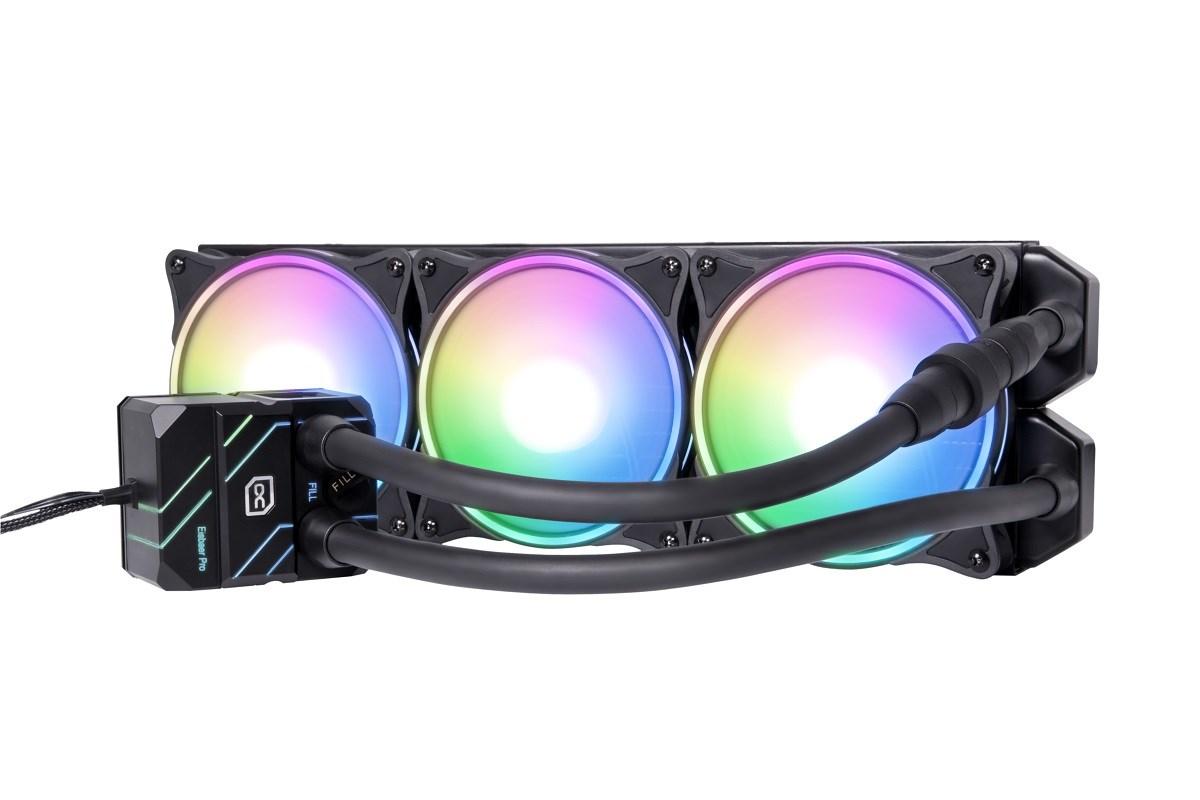 Vandkøler til CPU 360 mm – Alphacool Eisbaer Pro Aurora, sort/hvid billede