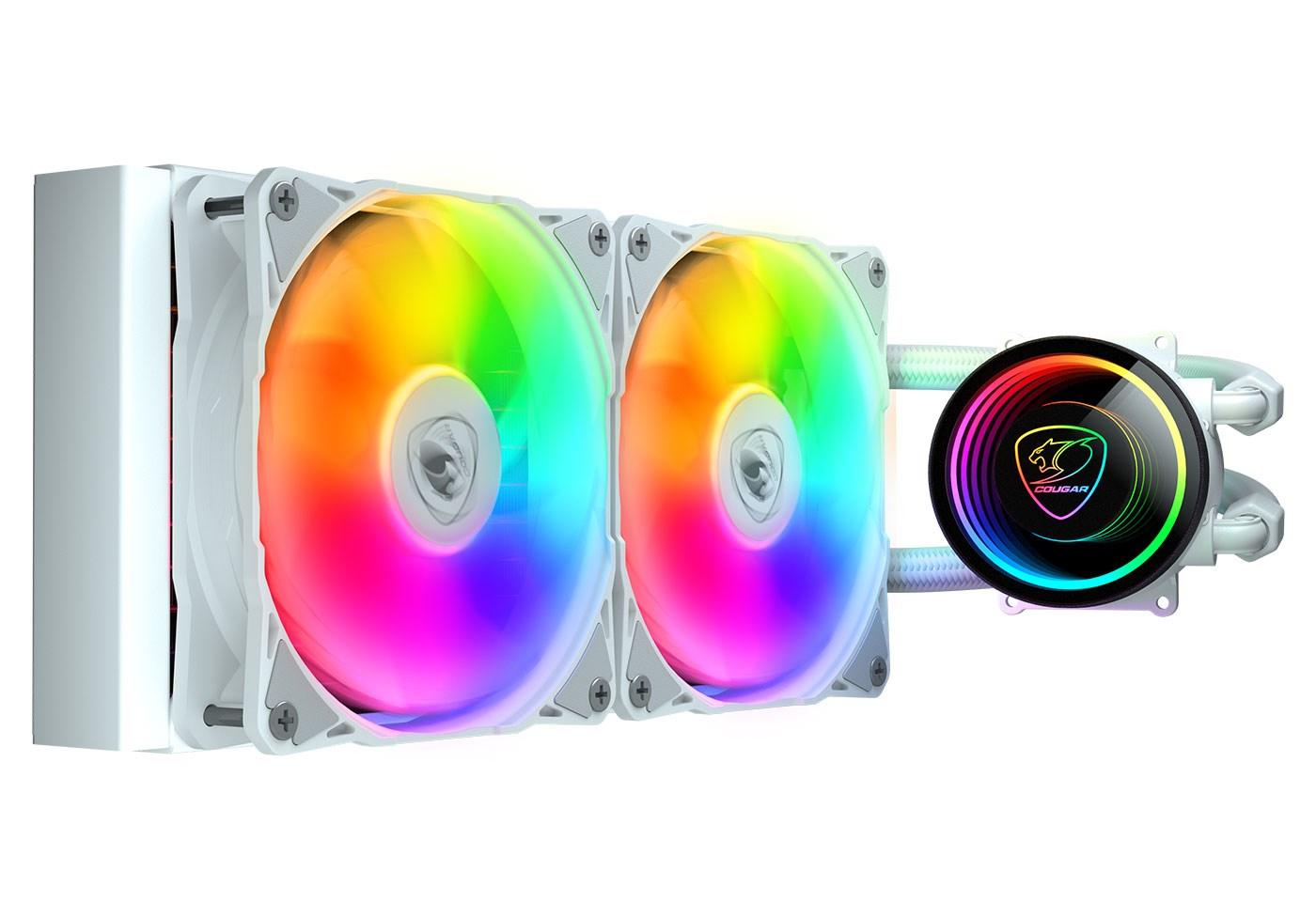 Vandkøling til PC 240 mm – COUGAR Poseidon Elite ARGB, hvid billede