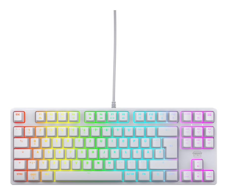 Gaming tastatur Cherry K4V2 TKL – mekanisk, RGB, hvid (QWERTZ, tysk) billede