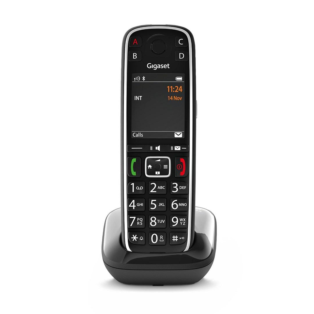 Trådløs fastnettelefon Gigaset E720 – Analog/DECT, opkalds-ID, sort billede