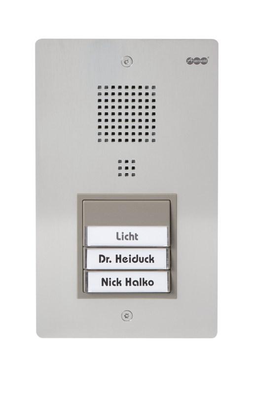 Dørtelefon med 3 knapper – Auerswald TFS‑Dialog 313, rustfrit stål billede