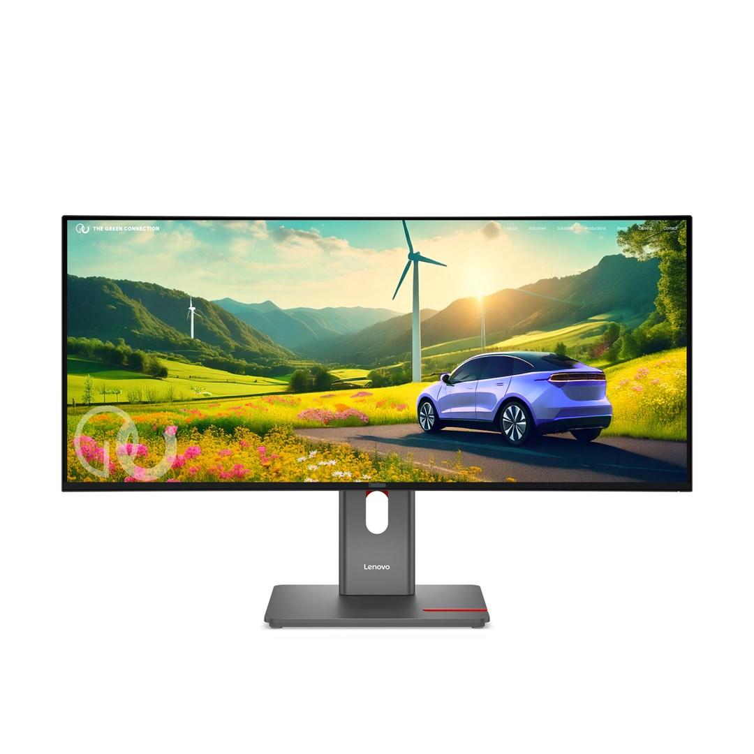 Skærm 34" Lenovo ThinkVision P34w-40 - 3440×1440 WQHD, buet, sort