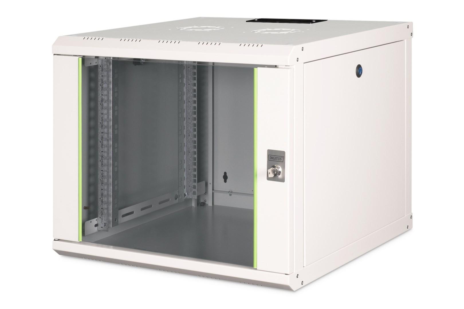 Væghængt 19" rackskab DIGITUS Unique - 9U, 600×600 mm, grå
