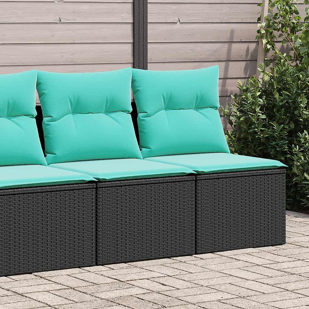 Sofasæt til haven 2 dele med hynder polyrattan akacietræ sort billede