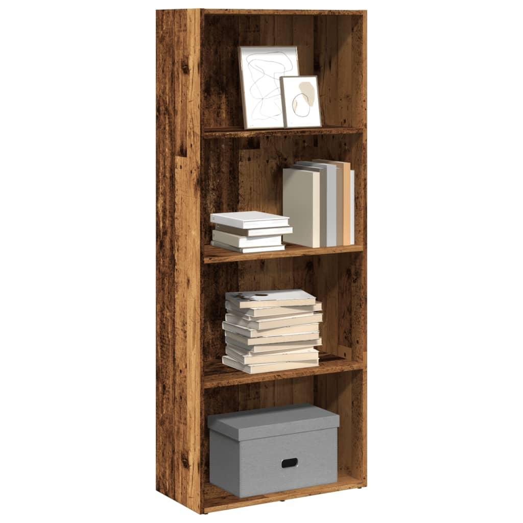 Bogreol 60x30x152 cm konstrueret træ antikt træ billede