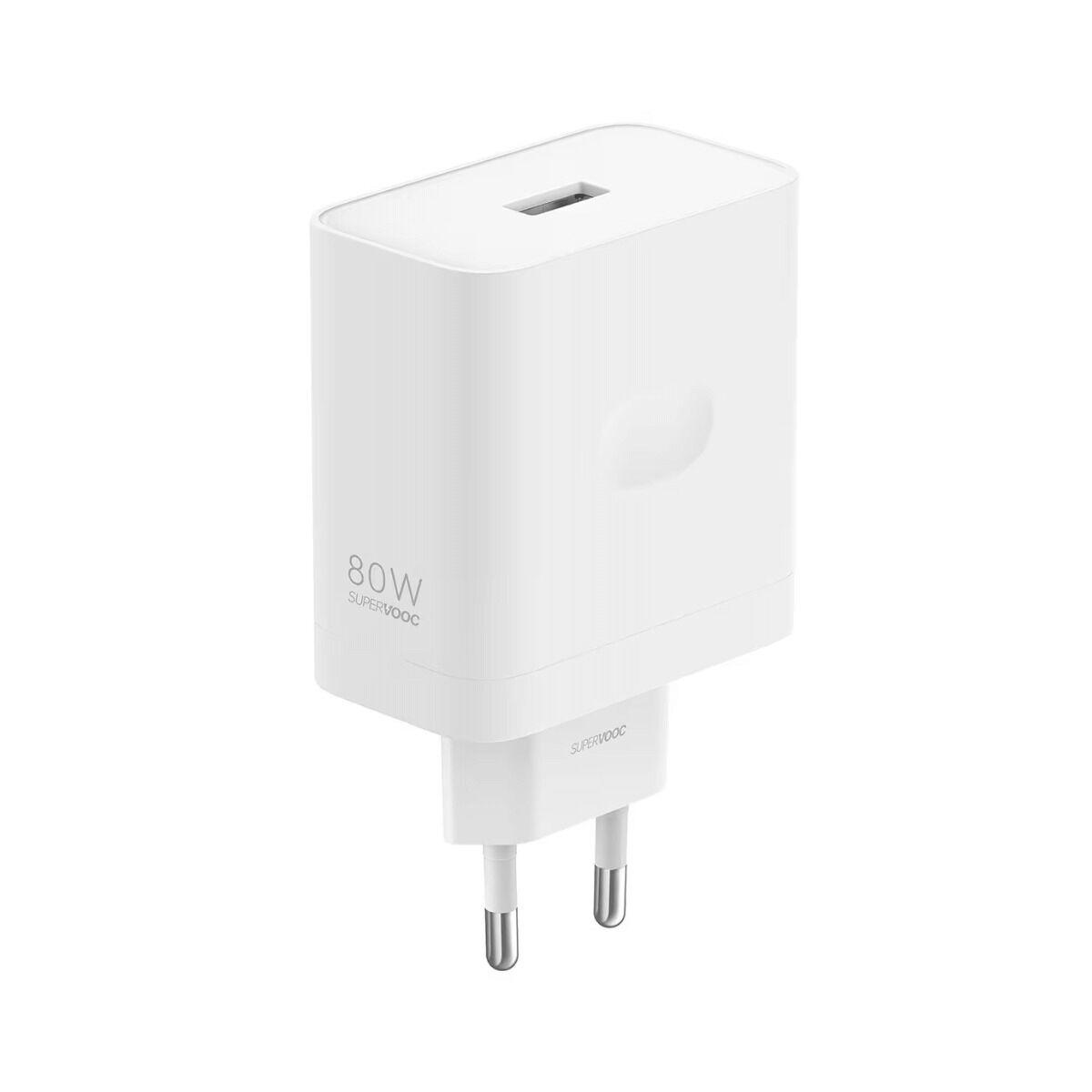 Realme 80 W vægoplader - USB/USB‑C, hvid billede