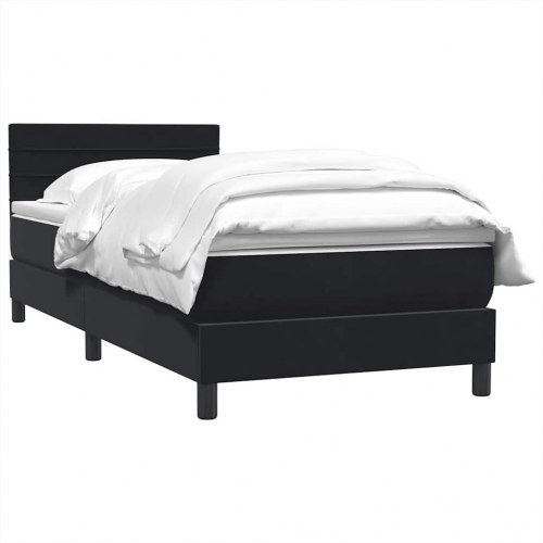 Kontinentalseng med madras sort 80x210 cm fløjl