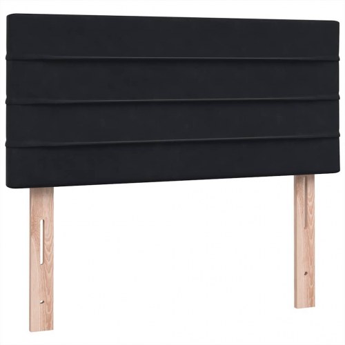Kontinentalseng med madras sort 80x210 cm fløjl