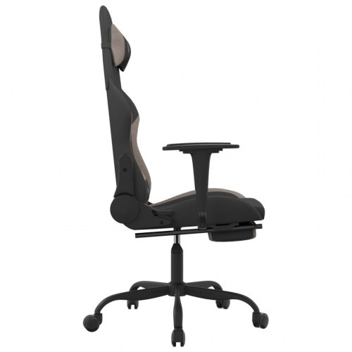 Gamingstol med massagefunktion + fodstøtte stof sort og gråbrun