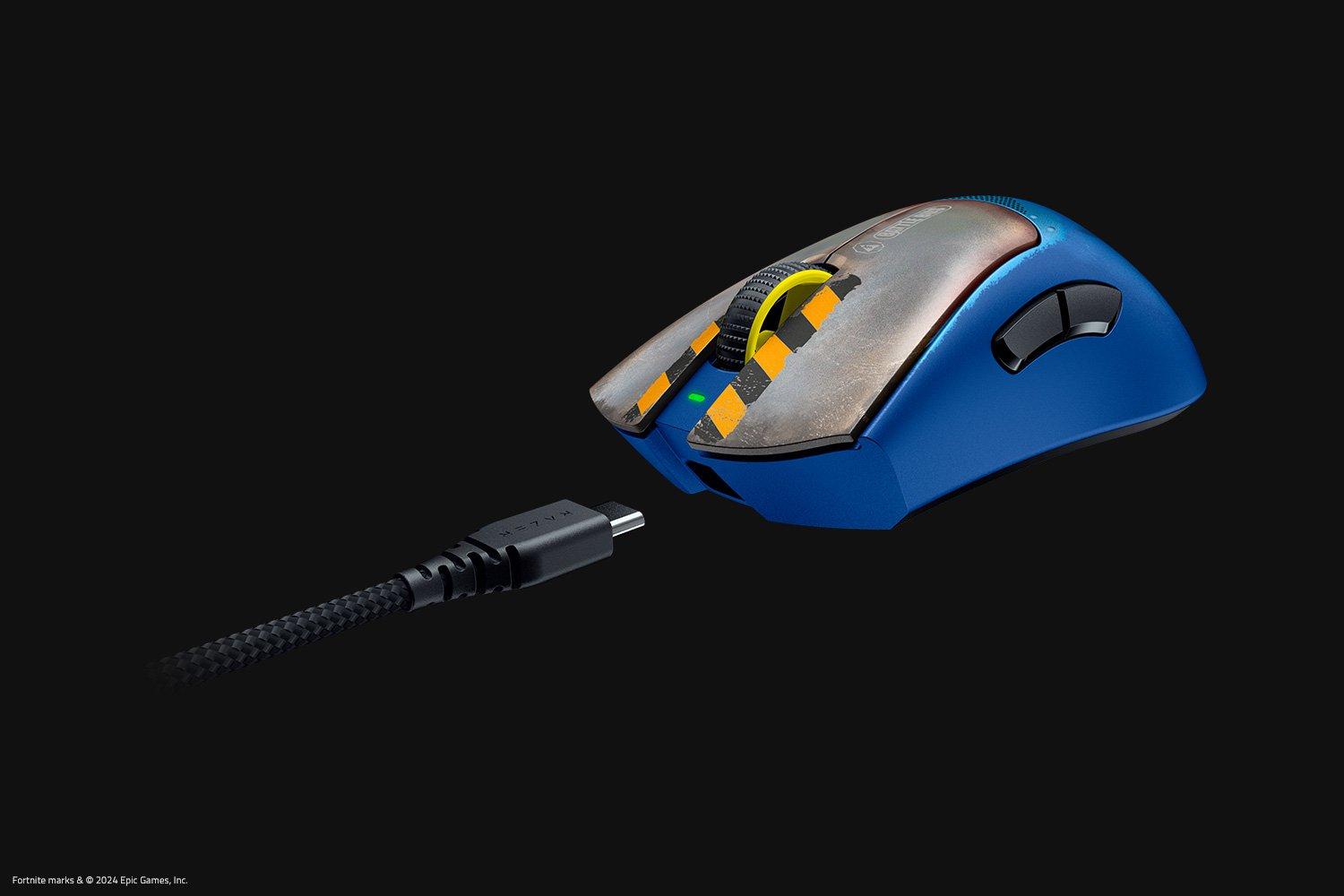 Gaming mus Razer DeathAdder V3 Pro Fortnite Edition - trådløs/USB - sort