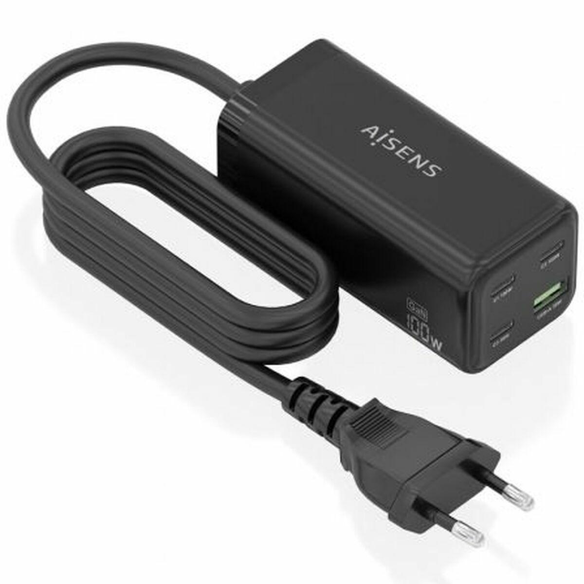 Oplader væg Aisens GaN 100 W - sort billede