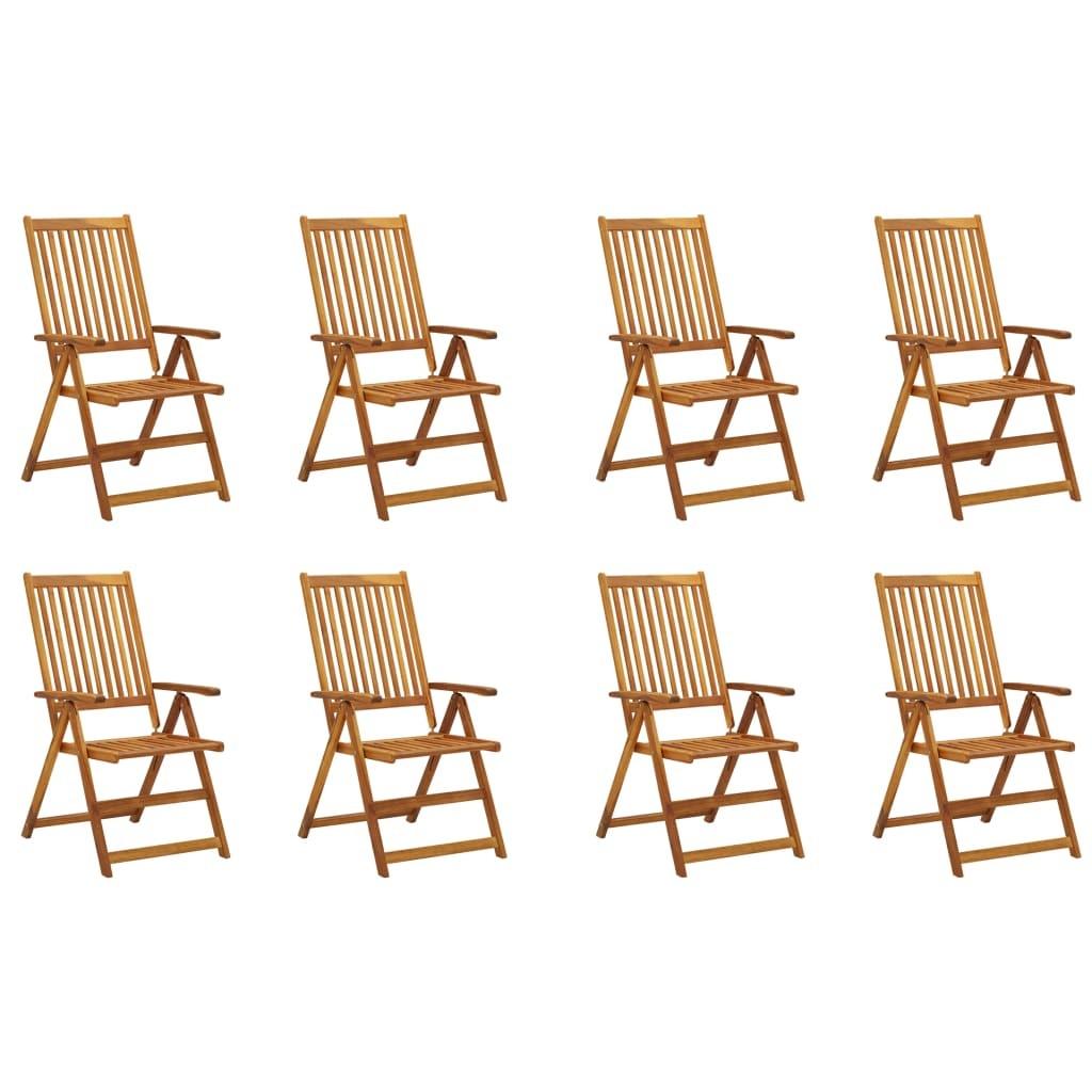Foldbare havestole 8 stk. massivt akacietræ