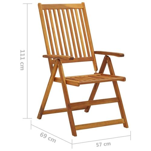 Foldbare havestole 8 stk. massivt akacietræ