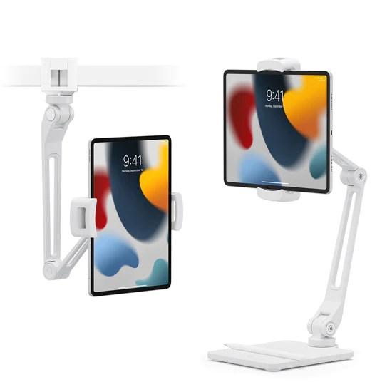 Tablet- og mobilholder med klemme - Twelve South HoverBar Duo, hvid billede