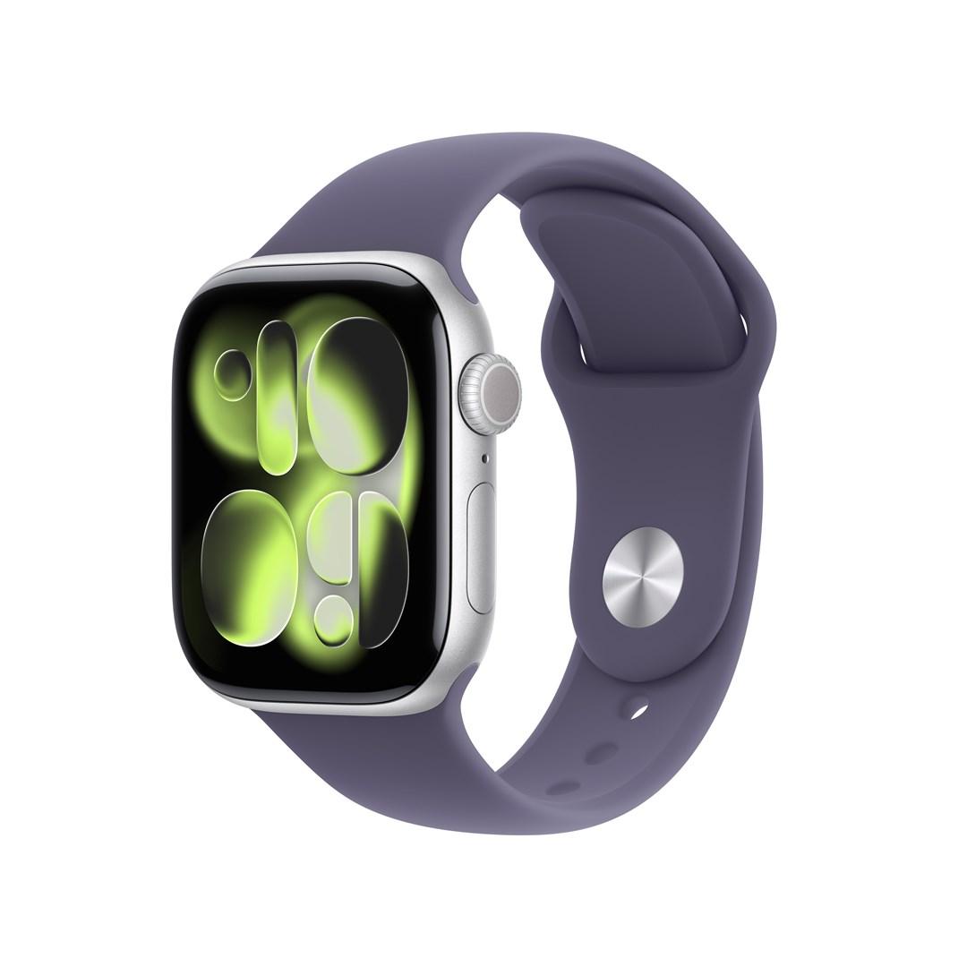 Smartwatch Apple Watch Series 11 GPS 42 mm – sølv aluminium med Purple Fog sportsrem (S/M) billede
