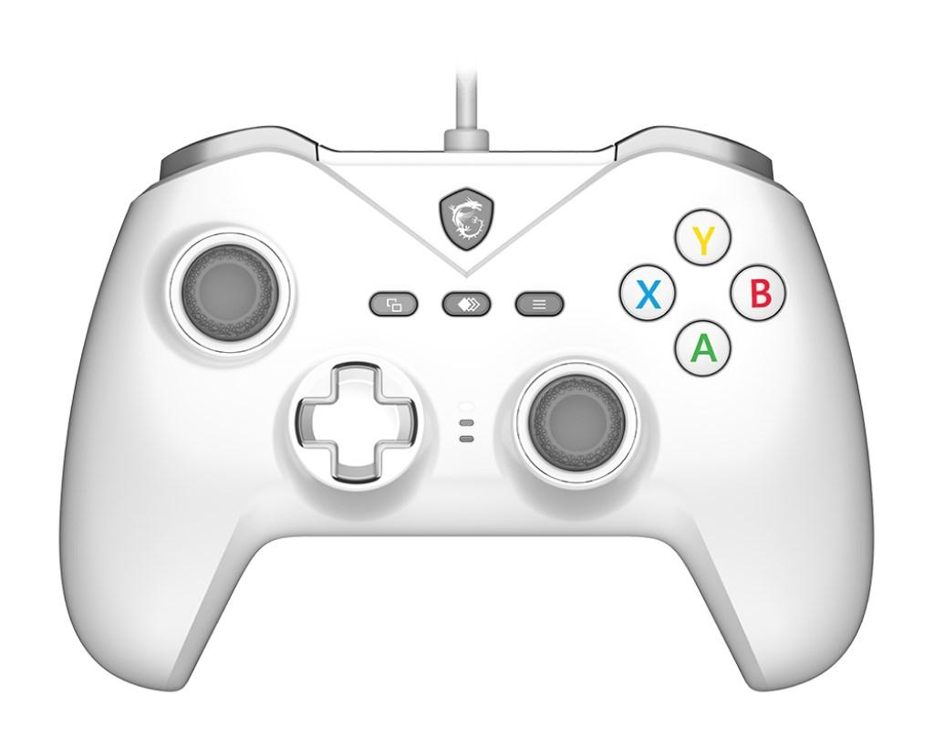 MSI FORCE GC200 WHITE gamingcontroller USB gamepad til PC og Android - hvid