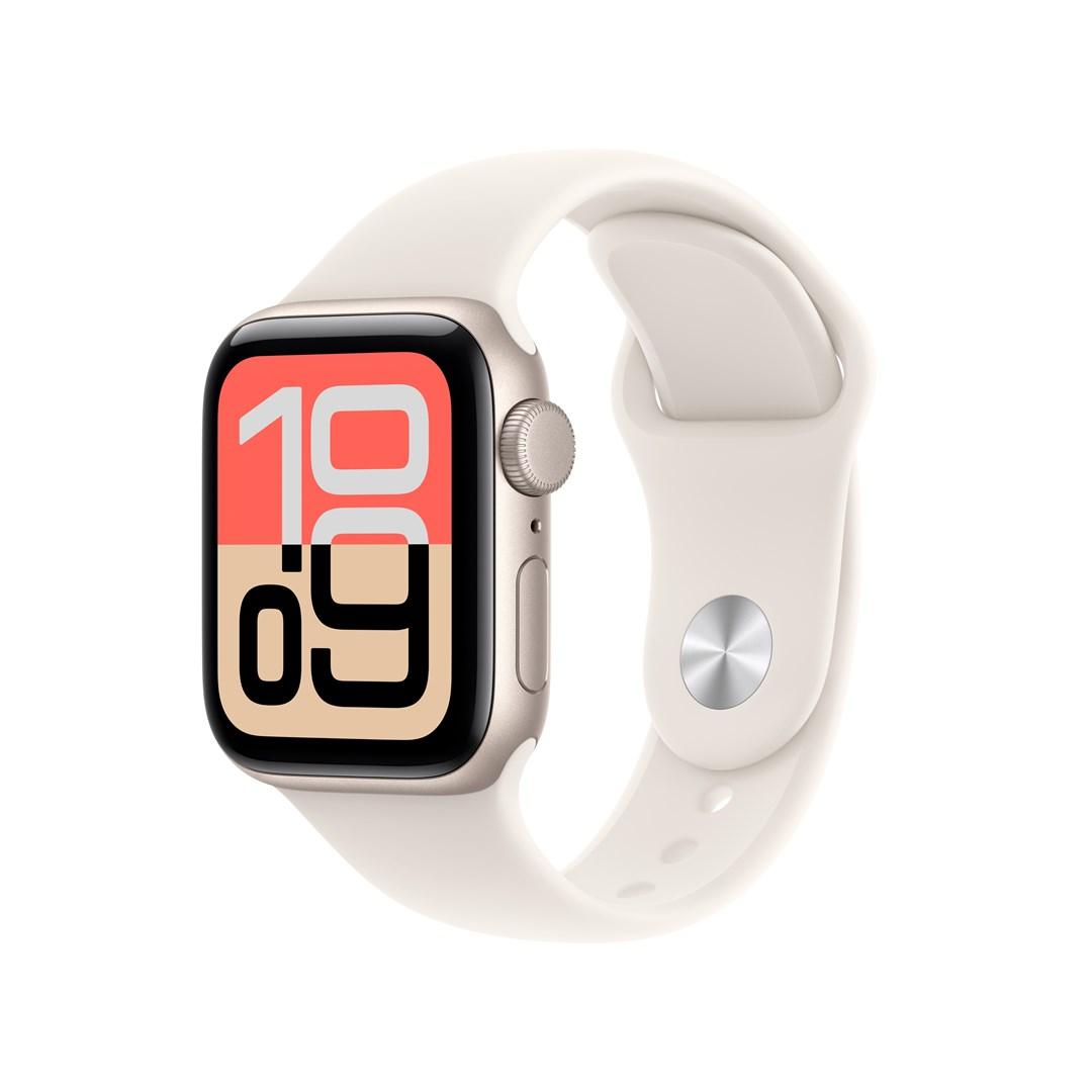 Smartwatch Apple Watch SE (3. generation) GPS 40 mm - Starlight aluminium med Starlight Sportsrem (M/L) billede