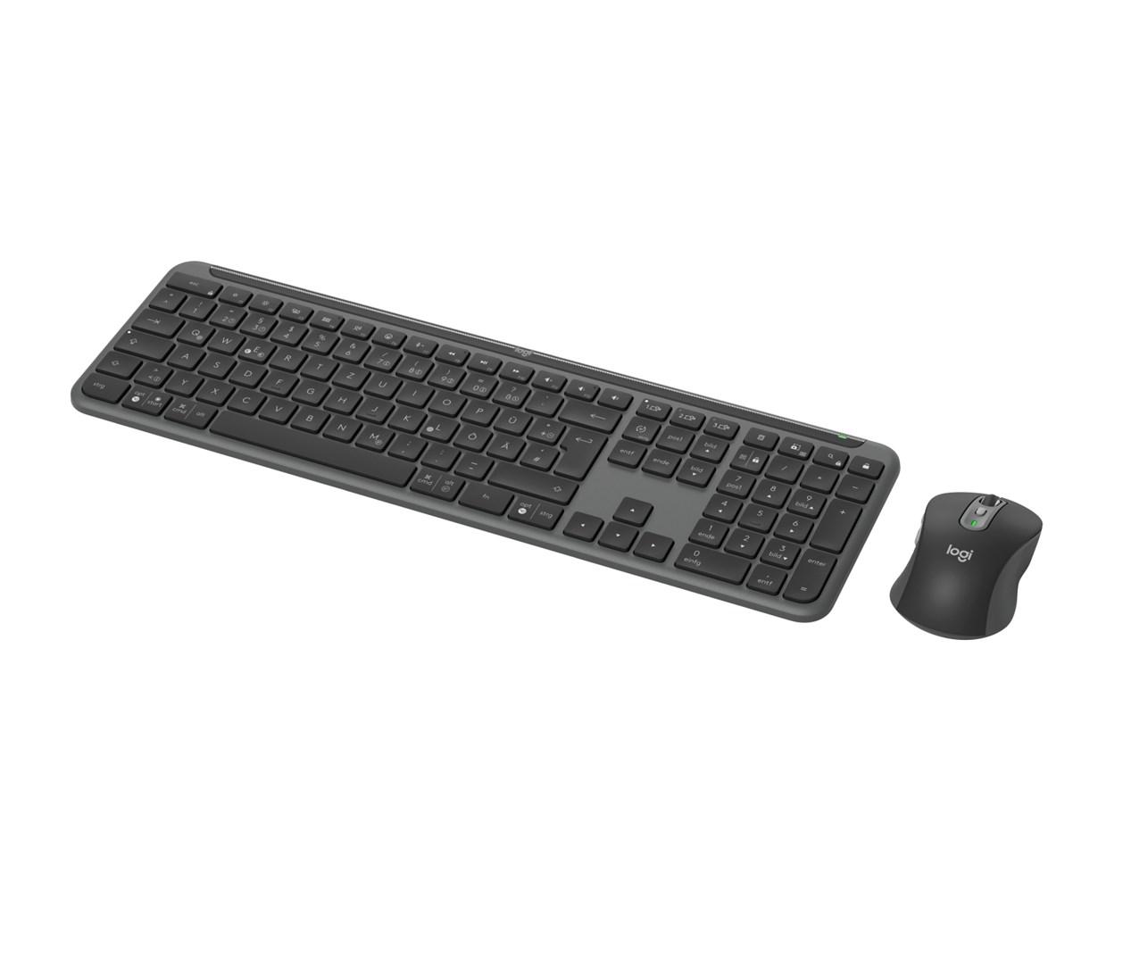 Trådløst tastatur og mus - Logitech, RF + Bluetooth, QWERTZ tysk, grafit billede