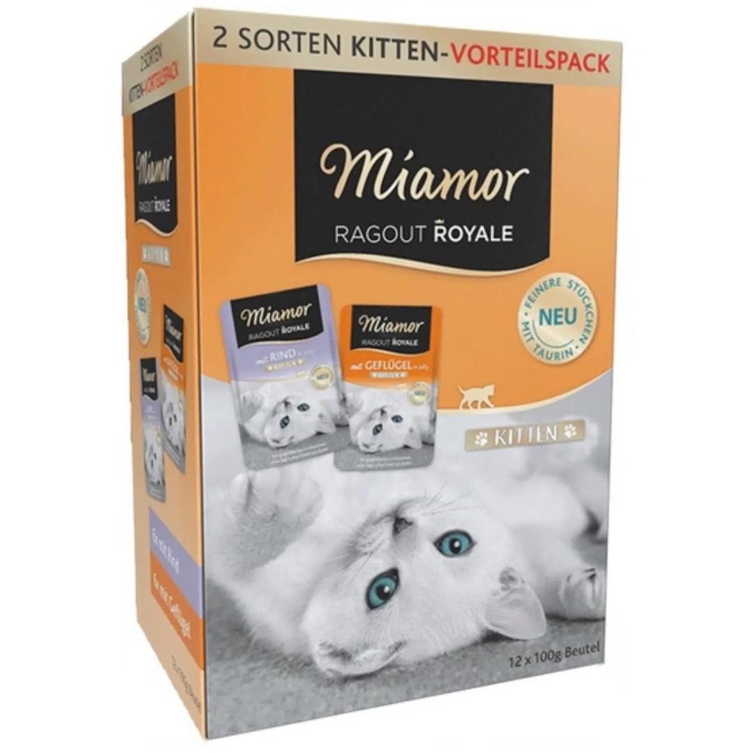 Vådfoder til kattekillinger Miamor Ragout Royale Mix i gelé 12×100 g billede