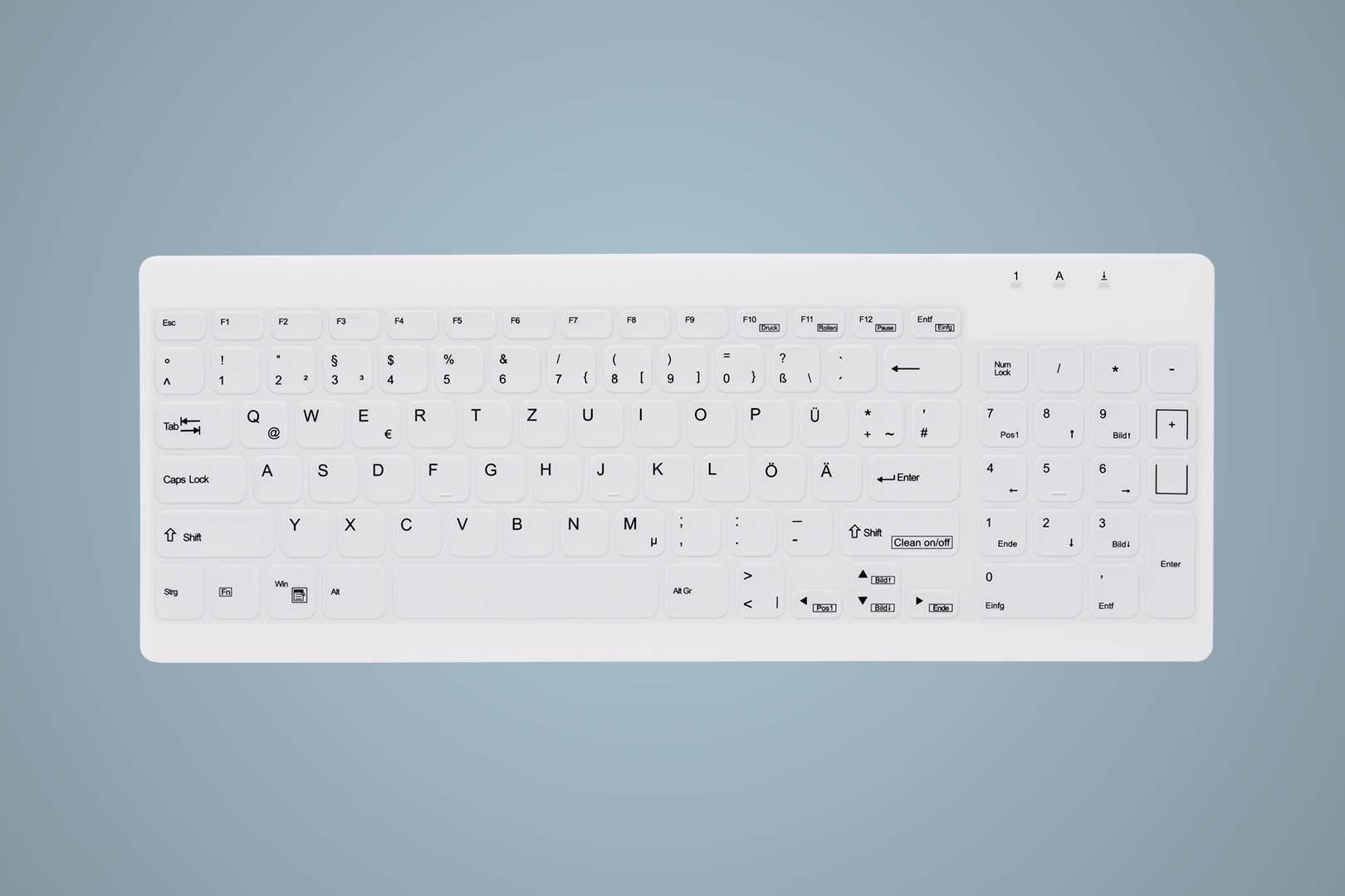 Tastatur med kabel Cherry Active Key AK-C7012 - USB, tysk, hvid billede