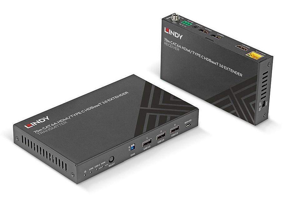 KVM extender 70 m – LINDY Cat.6A HDMI 4K60 & Type C HDBaseT 3.0 billede