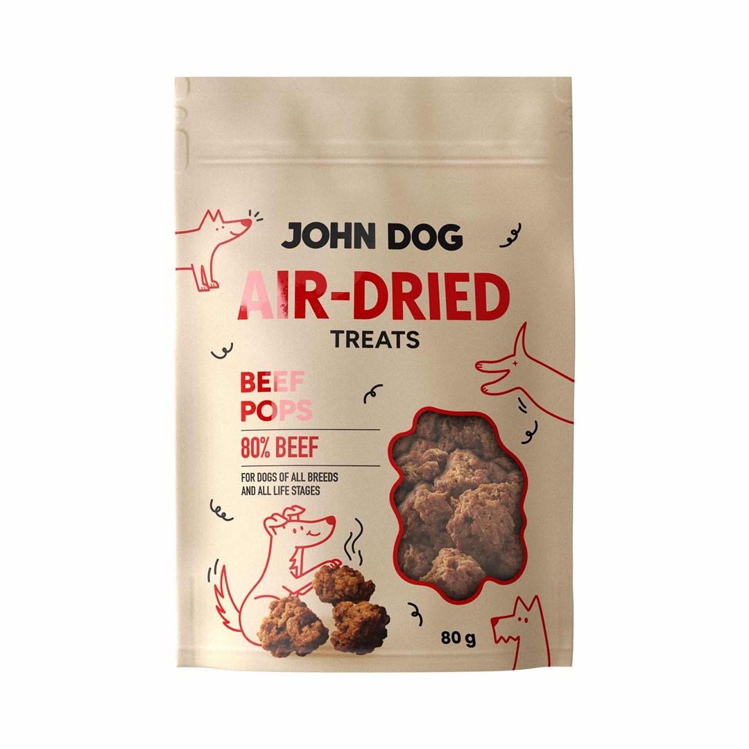 Hundegodbidder lufttørret – JOHN DOG Beef Pops 80 g billede