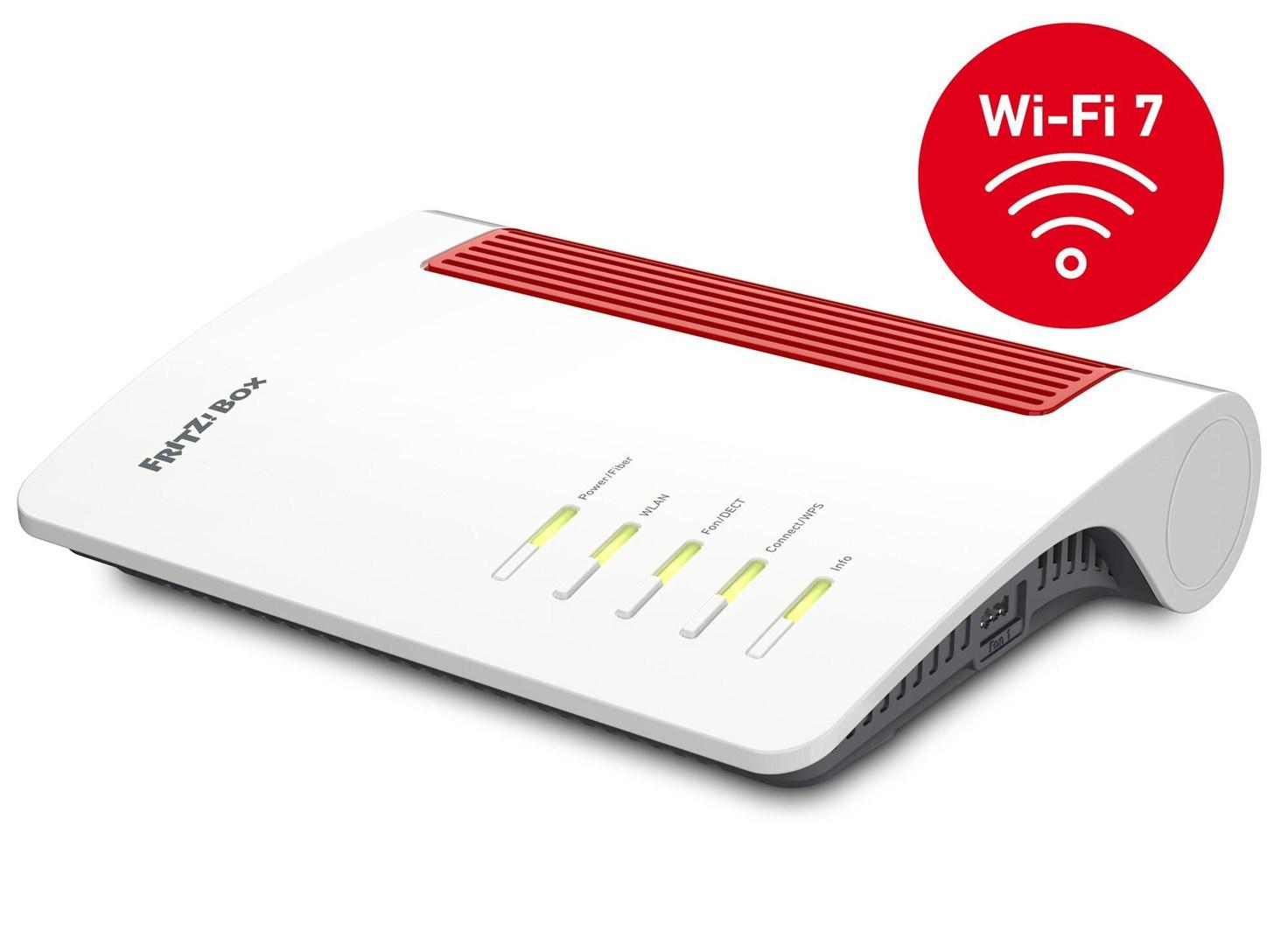 Wi‑Fi 7 router AVM FRITZ!Box 5690 - dual-band 2,4/5 GHz, 2,5 Gbit Ethernet (rød/hvid) billede
