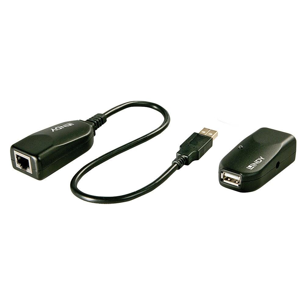 USB forlængerkabel over netværk 50 m – LINDY USB 2.0 Cat.6 extender billede