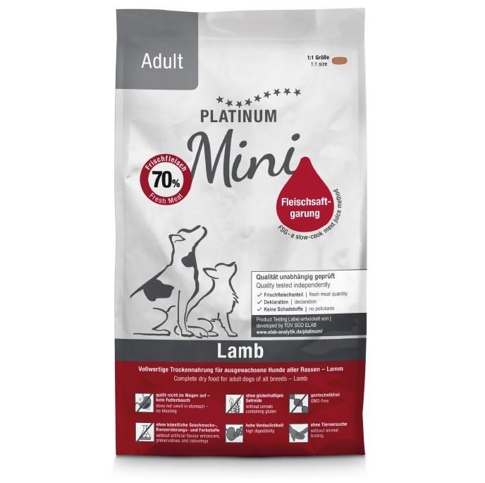 Hundefoder til små hunde PLATINUM Adult Lamb Mini – semi-moist, 900 g billede