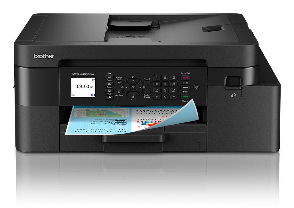 Brother MFC-J4350DW - Multifunktionsprinter - farve - blækprinter - Letter A (216 x 279 mm)/A4 (210 x 297 mm) (original) - A4/Legal (medie) - op til 13 spm (kopiering) - op til 20 spm (udskriver) - 150 ark - 14.4 Kbps - USB 2.0, Wi-Fi(n)