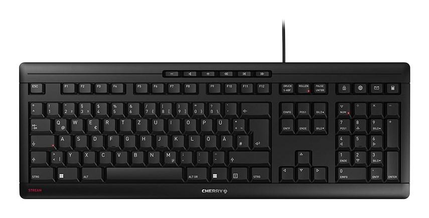 Tastatur Cherry STREAM Office USB QWERTZ tysk – sort billede