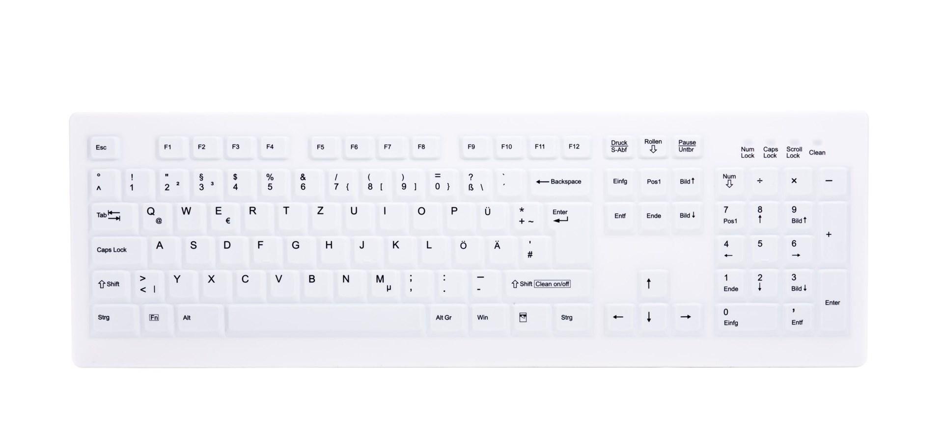Trådløst tastatur Cherry AK-C8100F - medicinsk, QWERTZ, hvid billede