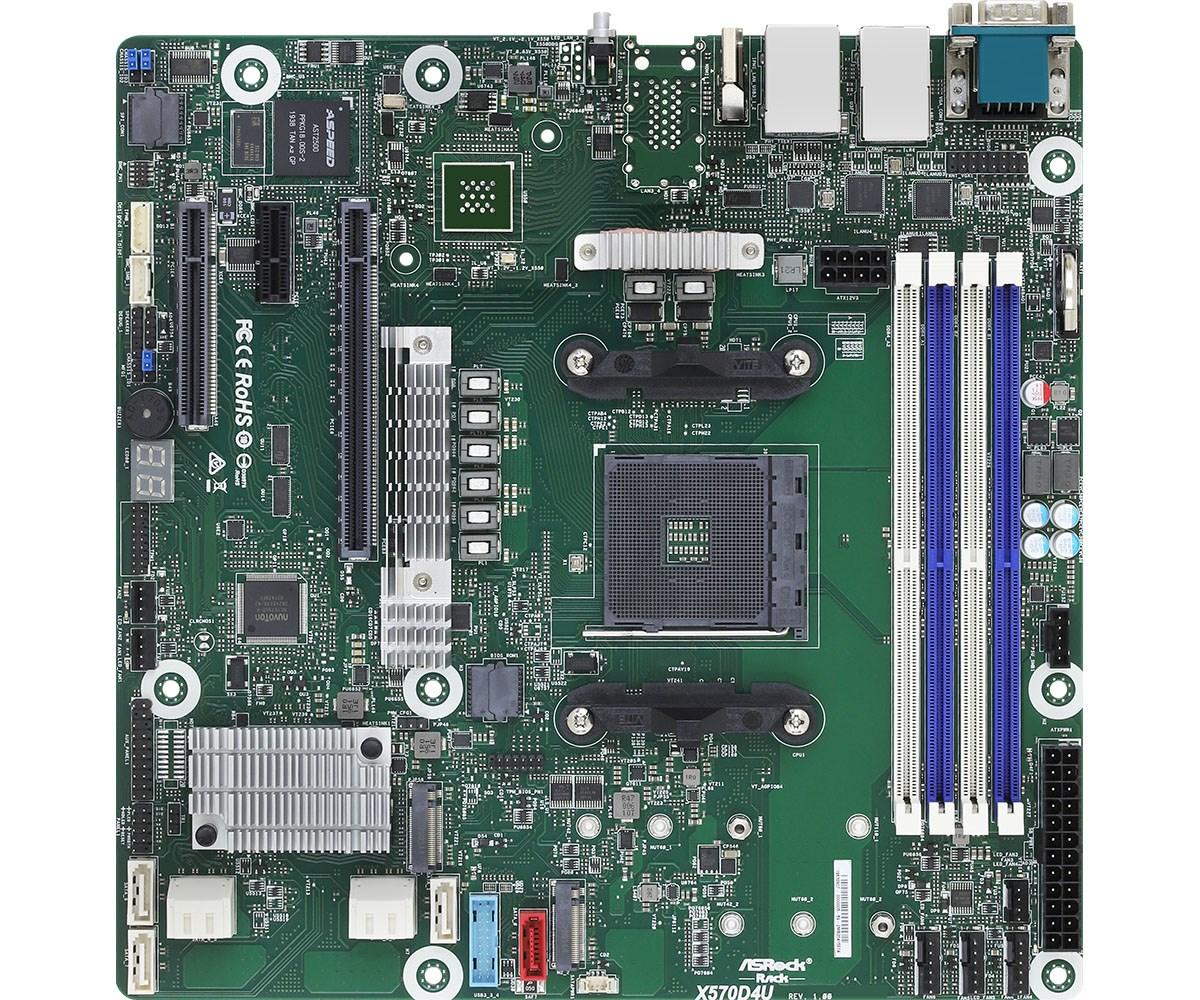 Bundkort micro ATX - Asrock X570D4U, AMD X570, Socket AM4 billede
