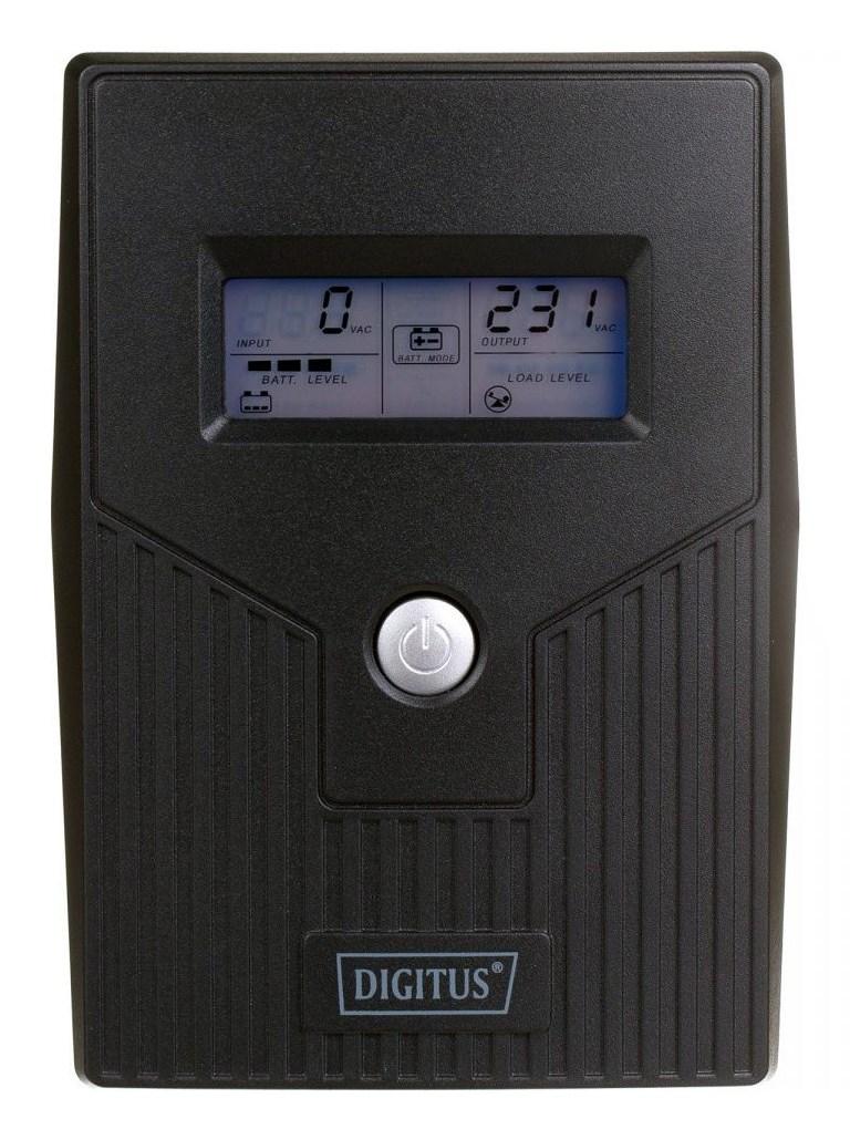 UPS med LCD – DIGITUS Line-Interactive 0,8 kVA / 480 W, 2 x Schuko billede