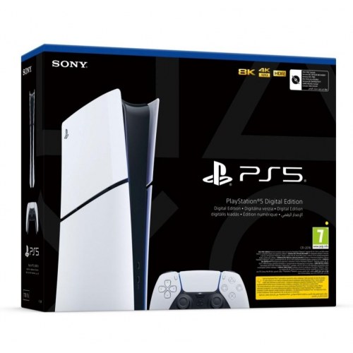 Spillekonsol PlayStation 5 Digital Slim (825 GB) - Sony, sort/hvid