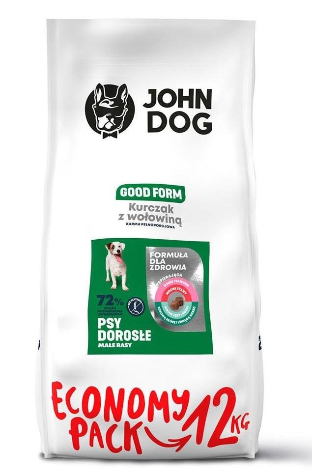Hundefoder JOHN DOG Good Form Adult kylling & oksekød – tørfoder 12 kg billede
