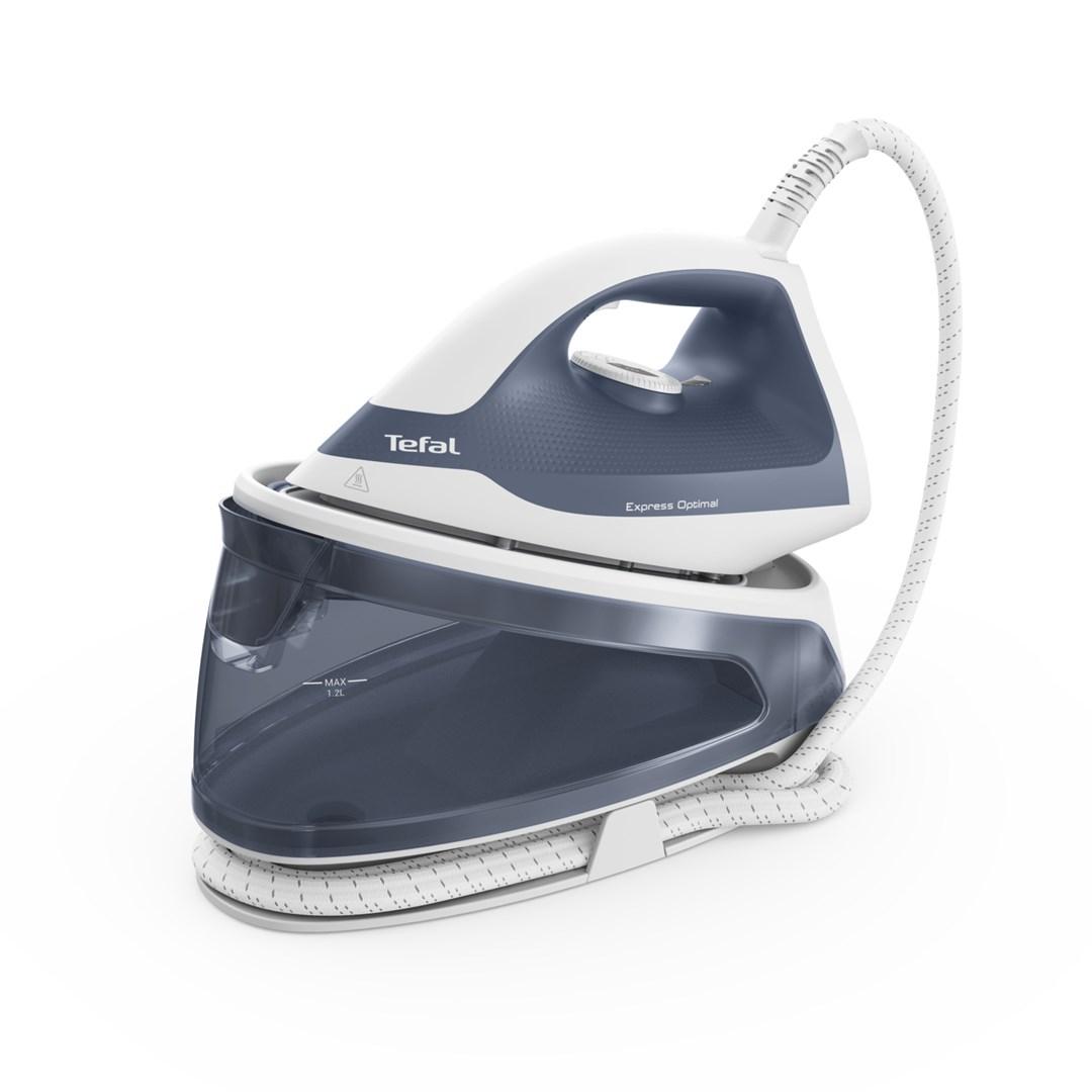Dampsystem strygejern Tefal Express Optimal SV4110, 2.200 W, 1,2 l – blå/hvid