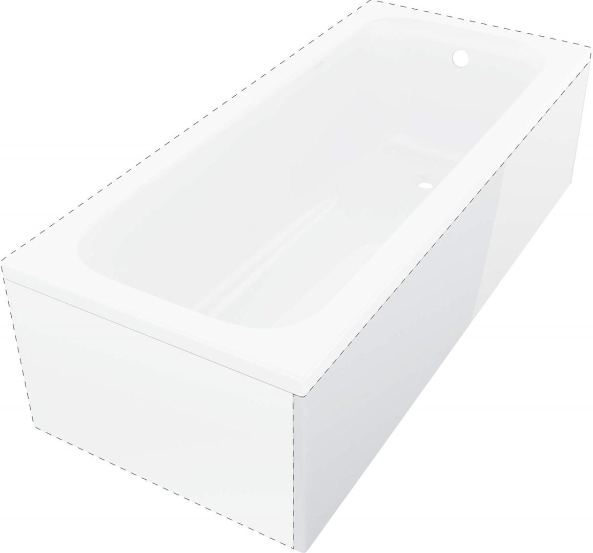 Badekarpanel 180 cm til langside - deante Prizma billede
