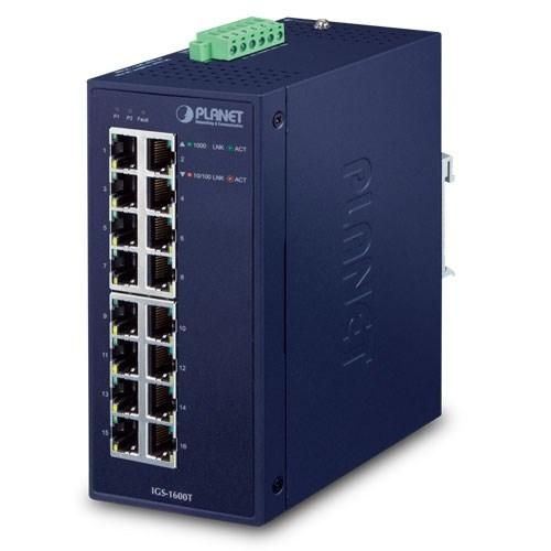 Netværksswitch gigabit - Planet IGS-1600T, unmanaged, 16 porte, blå billede