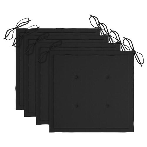 Foldbare havestole 4 stk. med hynder massivt akacietræ