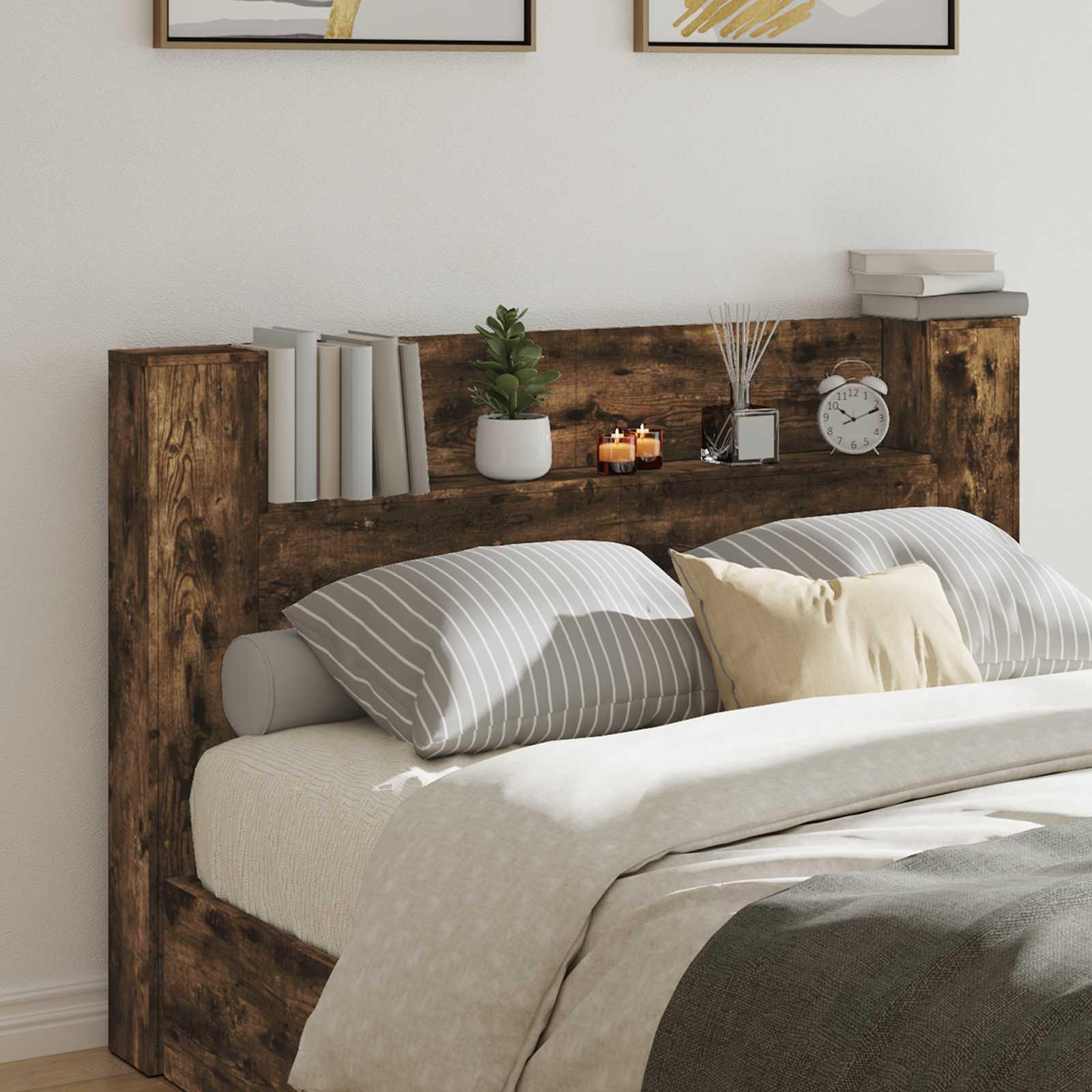 Hovedgærde Røget eg 160 x 16,5 x 103,5 cm Konstrueret træ billede