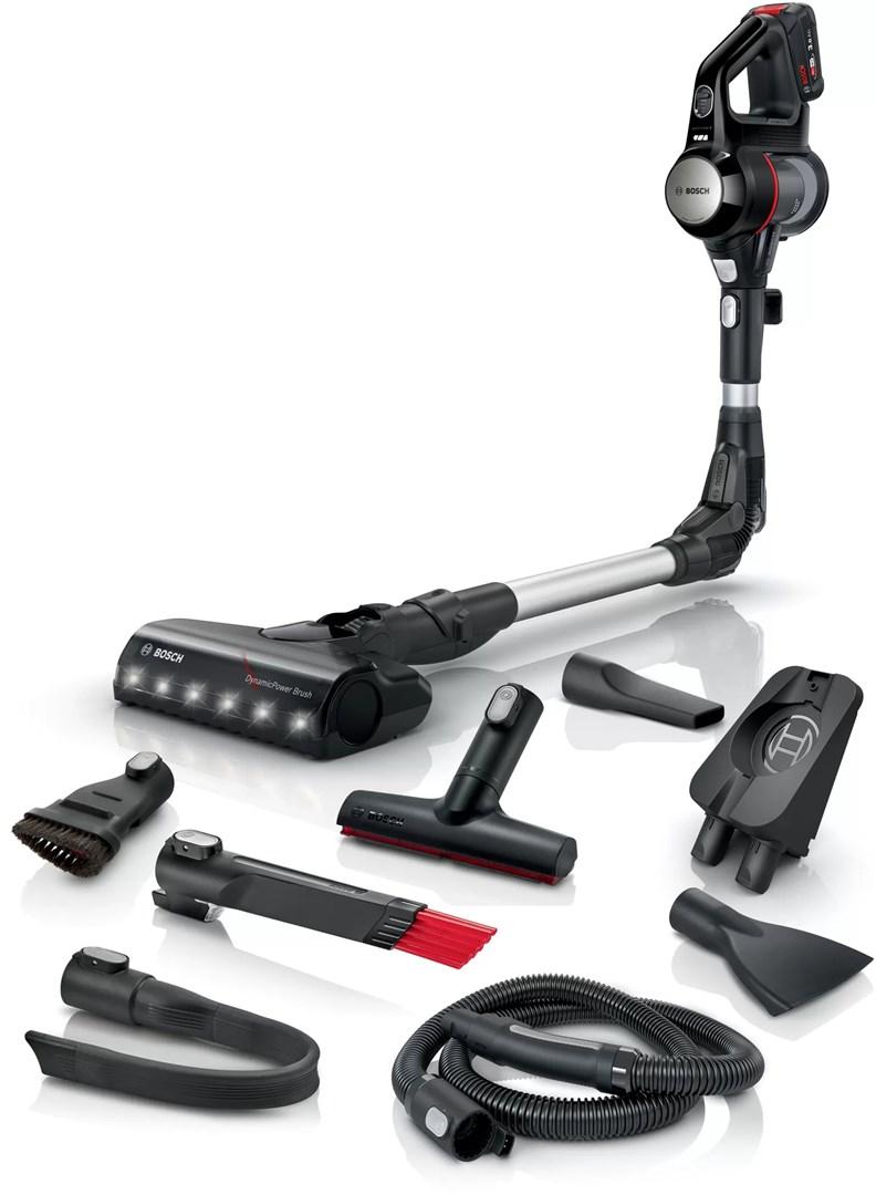 Ledningsfri støvsuger Bosch BCS711PET, 18 V, 0,3 l, sort/rød billede