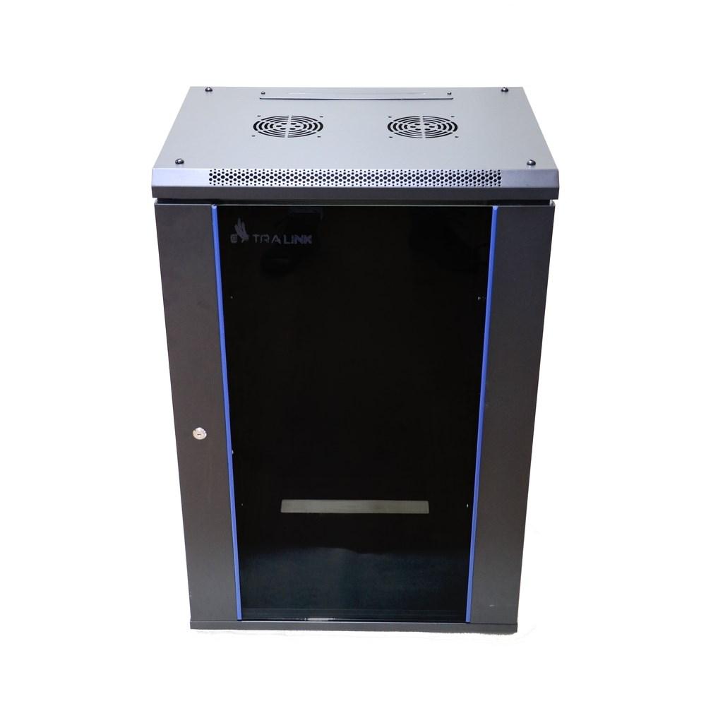 Væghængt 19" rackskab 18U 600×600 - Extralink, sort billede