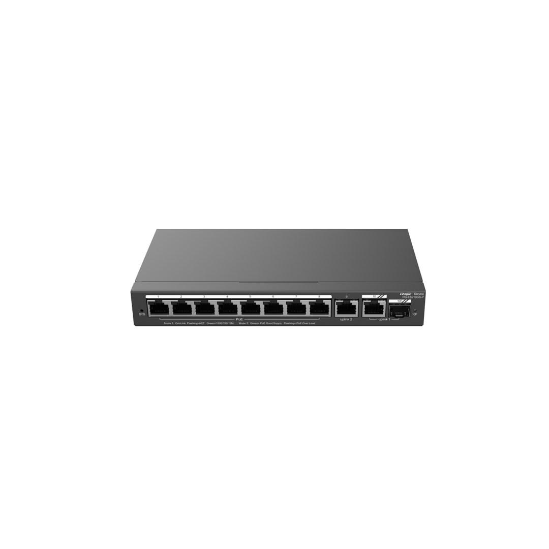 Netværksswitch Ruijie RG-ES210GS-P L2 Managed Gigabit med PoE, sort billede