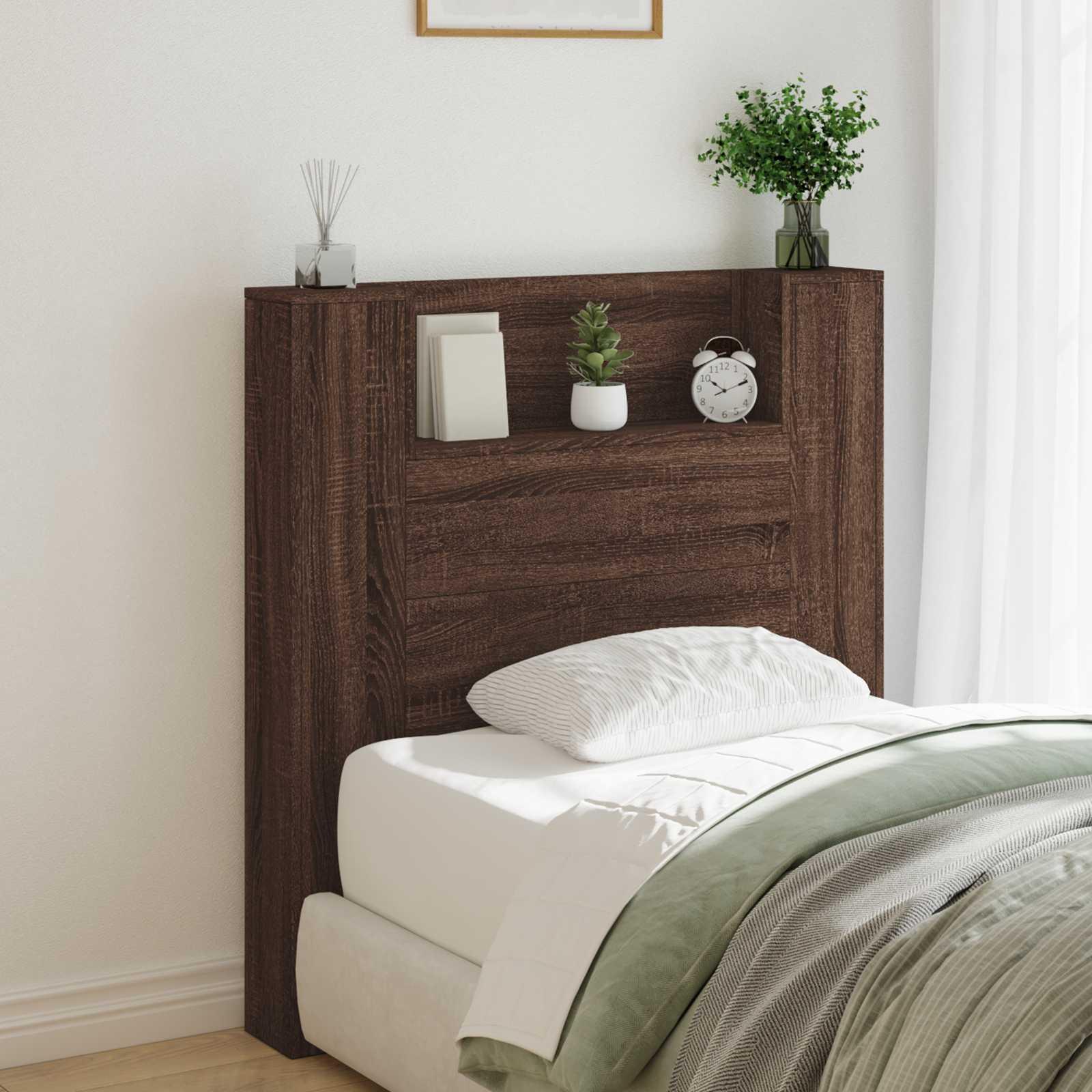 Hovedgærde Brun eg 100 x 16,5 x 103,5 cm Konstrueret træ billede